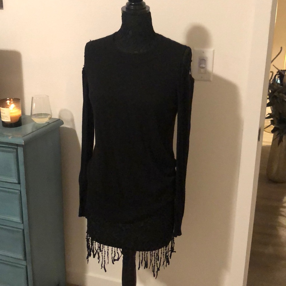Terre Jacobs cashmere cross shoulder sweater